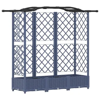 vidaXL Hochbeet mit Rankgitter und Dach Grau 163 x 40 x 123 cm PP - Grau