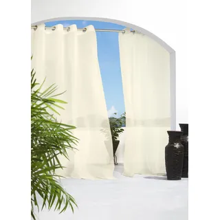Outdoor Decor Escape Voile Tülle Top Panel, Polyester, elfenbeinfarben, 54 by 96"