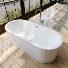 Bild Classic Duo Oval, freistehende Badewanne, 180x80x42 cm, mit Schürze Außenfarbe alpinweiß, 111-7,