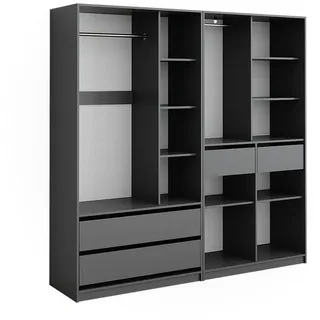 Vicco Kleiderschrank Elmo Anthrazit 100 x 200 cm Set mit 2 Teile