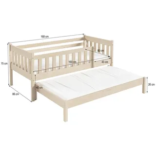 masseno Kinderbett Stella 80 x 160 cm Kiefer massiv bronze