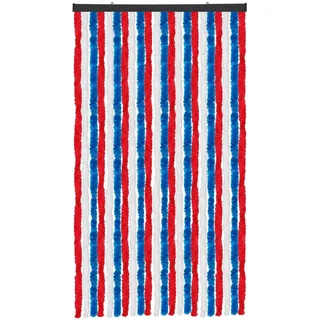 Arsvita Flauschvorhang Türvorhang (100x200 cm) in Rot-Weiß-Blau als Insektenschutz für Balkon, Terrasse oder Wohnmobil, Wohnwagen, Pavillon