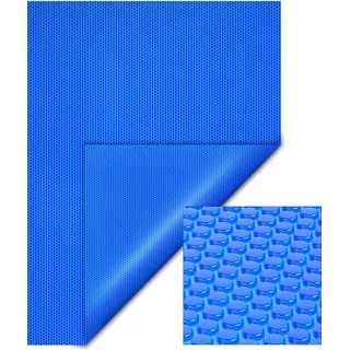 Wiltec Pool Solarfolie 4 x 6 m, blau, Poolheizung aus 120 μ starkem PE Film, Poolabdeckung Poolplane Solarplane rechteckig - Blau