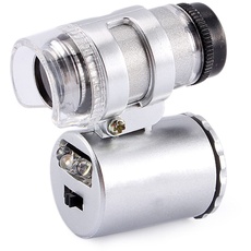 Mini 60X LED Mikroskop Taschenmikroskop Lupe Mikroskop für Juwelier mit UV-Licht zur Inspektion von Edelsteinen und Diamanten