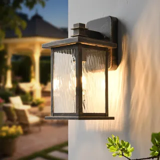 Dythwron Wandleuchte Aussen, Außenwandleuchten mit Klarglas, IP44 Wasserdicht, Retro E27, Außenlampen Beleuchtung Außenwandleuchte Verandaleuchten (Bronze)