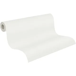 A.S. Création Vliestapete mit Textilstruktur - helle Uni-Tapete in Weiß, Grün, Blau 10,05 m x 0,53 m - 790991