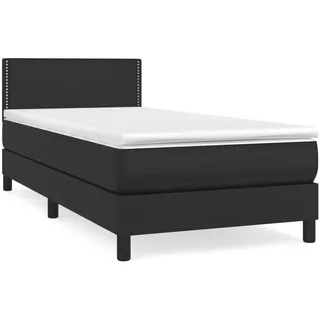 vidaXL Boxspringbett mit Matratze Schwarz 100x200 cm Kunstleder1389748