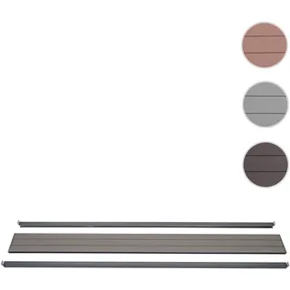 Abschluss-Set für WPC-Sichtschutz Sarthe, Abschlussprofil Windschutz, WPC-Pfosten ~ 180cm, grau