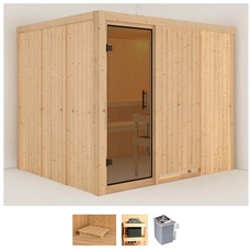 Bild Sauna »Gitte«, (Set), 9-kW-Ofen mit integrierter Steuerung beige