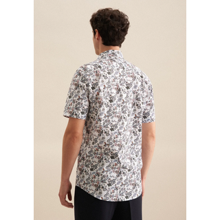 Businesshemd SEIDENSTICKER "Regular", Herren, Gr. XL (43), normale Ärmellängen, orange, 100% Baumwolle, bedruckt, regular fit, gerader Abschluss, Hemden Businesshemd, Regular 1/2 Button-Down-Kragen Druck