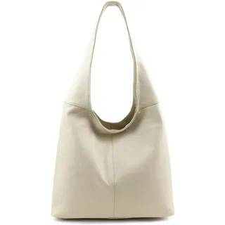 Made in Italy Damen Leder Tasche Shopper Schultertasche Umhängetasche Handtasche Beuteltasche Hobo Bag Ledertasche Nappaleder