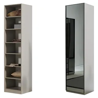 Spiegelschrank Eckschrank Schlafzimmer Kleiderschrank Luxus Schränke Möbel Glas - Grau