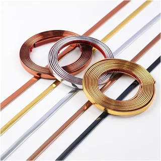 Selbstklebende Zierleiste, selbstklebender Dichtungsstreifen, Zierleiste for Abziehen und Aufkleben, flexible Kantenleiste for Wand, Decke, Boden, Schrank, Fliesen(Brushed Bronze,3mx10mm)