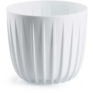 HowHomely Pflanztopf Übertopf Blumentopf weiß 18x16cm weiß gestreift 2,9L modern