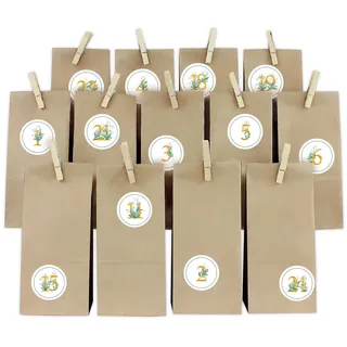 Adventsaufkleber Set Goldene Zahlen Rund Basteln Advent Aufkleber Y048-01