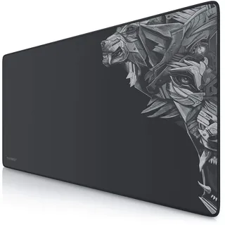 CSL TITANWOLF XXL Speed Gaming Mauspad - 900 x 400mm - XXL Mousepad - Tischunterlage Large Size - mit Titanwolf-Motiv - verbessert Präzision und Geschwindigkeit - rutschfest - strapazierfähig