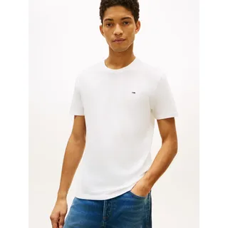 T-Shirt TOMMY JEANS "TJM EXTRA SLIM 3 PACK", Herren, Gr. M, schwarz, schwarz, ecru, Single Jersey, Obermaterial: 100% Baumwolle, slim fit normal, Rundhals, eingesetzt abgesteppte Kante, Shirts T-Shirt, Mit Rundhalsausschnitt