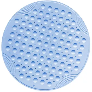 VSUSN Duschmatte rutschfest, 55 cm Runde Antirutschmatte Dusche mit SaugnäPfen Maschinenwaschbar Duscheinlage rutschfest,Blau