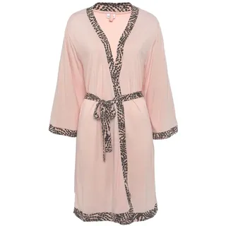 LASCANA Damen Kimono rosa anthrazit gemustert Gr.32/34