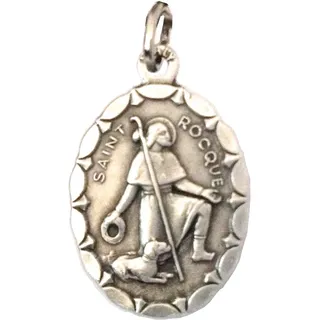 I G J OVALE MEDAILLE DES HEILIGEN ROCHUS VON MONTPELLIER - MEDAILLEN DER SCHUTZHEILIGEN - 100% Made in Italy