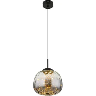 GLOBO Firefly 1-flg. 120 cm rund schwarz Glas, Metall