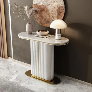 Konsolen Tisch Schminktische Sekräter Modern Stil Schlaf Tische Konsole Luxus - Weiß