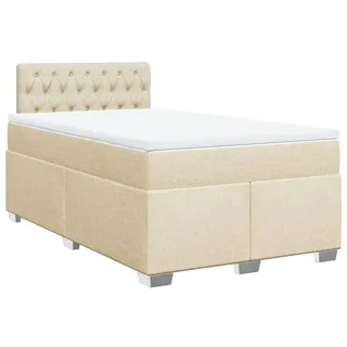 Boxspringbett mit Matratze Creme 120x200 cm Stoff - Creme