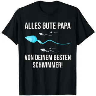 Alles Gute Papa Von Deinem Besten Schwimmer T-Shirt, Herren, Schwarz, XL