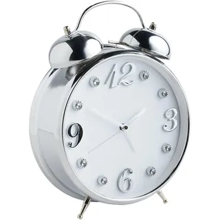 home&you Standuhr Diamondo , Weiß , Metall , 23x30x23 cm , Dekoration, Uhren, Tischuhren