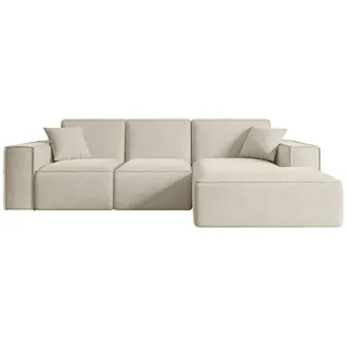 altdecor Ecksofa in L-Form, Serra-L - 266x169x80 cm Beige - Corner Sofa Bett Eckcouch Couch Wohnlandschaft Cauchsofa - Beige, Braun