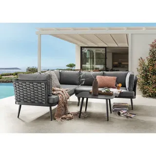 Gartenmöbelset Rimini Sofaset Destiny Aluminium 5 Sitzer 5 teilig anthrazit