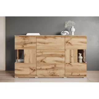 INOSIGN Sideboard »Kenia«, (1 St.), Sideboard mit 3 Schubladen, 6 Fächern, Glastüren, Breite 150 cm