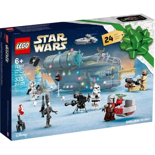 LEGO 75307 Star Wars Adventskalender 2021 Bausatz Mandalorianer Weihnachtsgeschenke für Kinder ab 6 mit Baby Yoda Minifigur - Beige