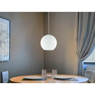 LED Pendelleuchte rund dimmbar Ø30cm Opalglas in Weiß Hängeleuchte für Esszimmer