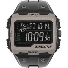 Timex Herren-Armbanduhr Expedition Grid Shock 50 mm, Schwarz/Grau/Negativ, Outdoor