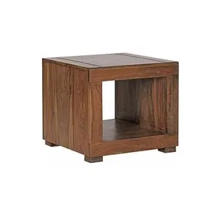 WOHNLING Couchtisch quadratisch Massivholz sheesham 50,0 x 50,0 x 45,0 cm, 1 St.