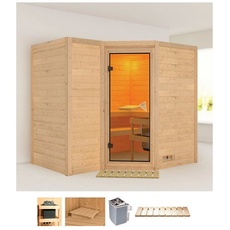 Bild Sauna »Sanna 2«, (Set), 9-kW-Ofen mit integrierter Steuerung beige