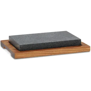 kela Heißer Stein mit Servierplatte, Steingrill, Lavastein Steakbrett 24 x 16 x 4 cm, Hot Stone Grill, COUNTRY (Packung mit 6)