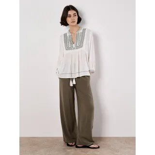 Klassische Bluse APRICOT "Tassel Top", Damen, Gr. XS (34), grün, Obermaterial: 100% Viskose CV., bestickt, Blusen Klassische Bluse, mit Stickerei
