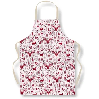 Cooksmart Weihnachtsschürze in Großbritannien | Schürzen für Damen und Herren | Weihnachts-Kochschürze für alle Arten von Küchen | Schürze für Damen und Herren – A Nordic Christmas (PVC), weiß, One