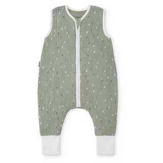 Ehrenkind® Baby Sommerschlafsack mit Füßen Musselin | aus weicher OEKO-TEX zertifizierter Bio-Baumwolle | Sommer Baby Schlafsack 1 TOG Gr. 70 Farbe Jade Tropfen