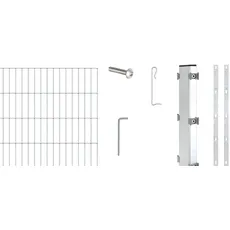 Alberts 665357 Zaungabionen Step2 | verschiedene Längen und Höhen | zum Aufschrauben | feuerverzinkt | Mattenbreite 200 cm | Höhe 100 cm | Länge 4 m