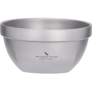 iBasingo 800ml Doppelwandige Titan Schüsseln Haferflocken Lebensmittel Reis Suppe Schüssel Ultraleichte Tragbare Geschirr Outdoor Camping Metall Schüssel Ti1162T