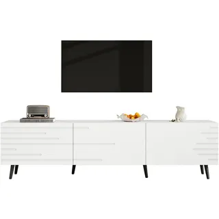 stilvora Lowboard 180x40x48 cm Weiß Metall/MDF