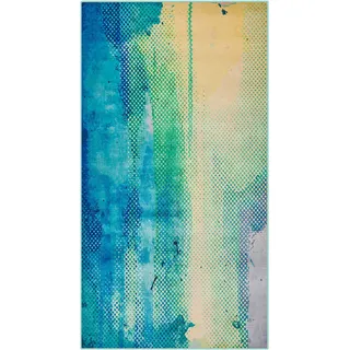 Beliani Susuz Kurzflorteppich 80 x 150 cm Blau/Grün