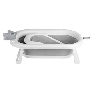 Kinderbecken aus PP + PTE rutschfeste faltbare Badewanne für Babys Platzsparendes Bad für Neugeborene (Krone) 43 x 18 x 86 cm - Grau - Grau