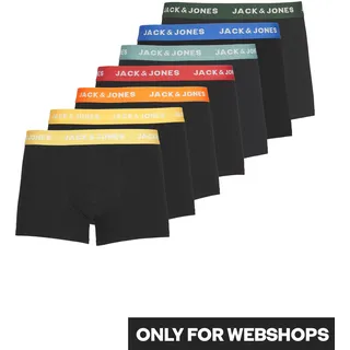 JACK & JONES Boxershorts 7er-Pack Basic Trunks Kurze Unterhosen Logo Print Design JACVITO SOLID Pack Noos, schwarz