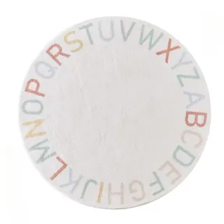 Fouriding ABC Alphabet Runder Teppich für Kinder Weicher Plüsch Kinderzimmer Teppich Baby Lernspiel Krabbelmatte Rutschfester Teppich Bodenkissen für Klassenzimmer Spielzimmer Schlafzimmer
