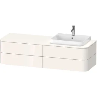 Duravit Happy D.2 Plus Konsolenwaschtischunterbau wandhängend, 1600x550 mm, 4 Schubkästen, für Aufsatzbecken Position rechts, HP4973R2222, Farbe: Weiß Hochglanz Dekor