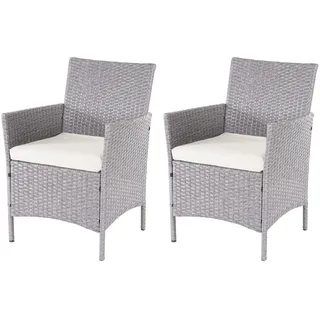 Mendler Halden Gartensessel 2er-Set grau/creme